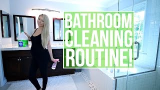 How To Clean Your Bathroom My Bathroom Cleaning Routine [upl. by Nilkcaj]