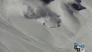 Snowboarding and skis Running from an avalanche [upl. by Qooraf]