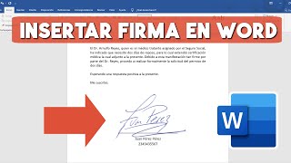 Como Insertar una Firma en Word [upl. by Einreb]