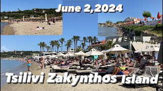 Full Tour  Tsilivi Zakynthos Island  June 22024  Beach Tour  Main Road  Summer 2024 tsilivi [upl. by Yttik26]