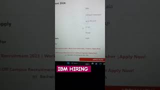 IBM HIRING 2024batch sarkarinaukari offcampusjobs ibm TechnicalRajnishsoni [upl. by Denna]