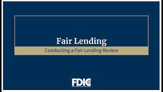 An Overview of the FDIC Fair Lending Review Process [upl. by Ime398]