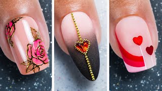 5 Easy Valentines Day Nail Art Ideas 2024  Best Nail Art Compilation [upl. by Suriaj]