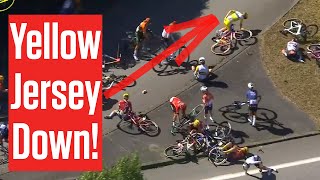 Crash Chaos Engulfs Tour de France Femmes 2024 Stage 5 As Yellow Jersey Demi Vollering Goes Down [upl. by Suirrad]