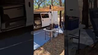 TOYOTA HIACE VAN CAMPING SETUP TAILGATE TENT AWNING BLOW UP MATRESS FRIDGE QUICK RUN THROUGH [upl. by Arakaj816]