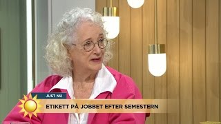 Folkvettsexperten Magdalena Ribbing  Så ska du bete dig på jobbet  Nyhetsmorgon TV4 [upl. by Aihsoek]