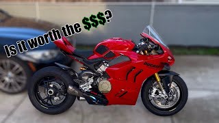 Is the Ducati Panigale V4S ACTUALLY worth 32000  One Year Review [upl. by Ahseya]