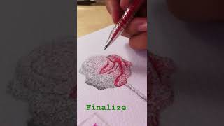 HOW TO DRAW  Pointillism Tutorial  Quick Rose Illustration  Artchiever J [upl. by Ilaw]