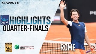 Highlights Thiem Zverev Isner March Into Semis In Rome 2017 [upl. by Ecnarwal682]