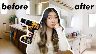 DIY Extreme Bathroom Renovation Part 2  JENerationDIY [upl. by Alegnad]