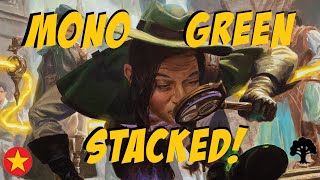 MTG Arena Mono Green Stacked Standard Ranked BO1 [upl. by Omora640]