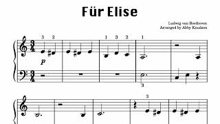 Für Elise  EASY Piano Sheet Music [upl. by Manthei]