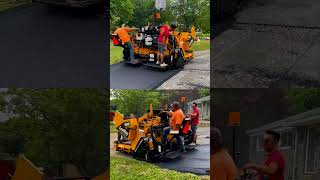 Paving Asphalt Driveway with New Blacktop Machine Michaels Paving LLC [upl. by Auqenahc]