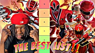 THE BEST POWER RANGERS RED RANGER TIER LIST [upl. by Ayota730]