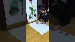 Rose selfadhesive painting stick one in the middle of the two doors very suitable😱 [upl. by Ru]