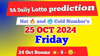 Sa daily lotto prediction for 25 Oct 2024  South Africa daily lotto Prediction [upl. by Dorcy478]