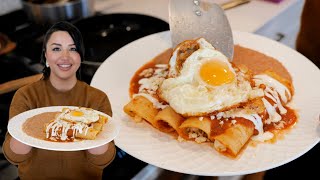 Mexican food recipe Easy amp Cheap Tomato Sauce Enchiladas  Entomatadas [upl. by Dnumde]