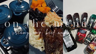 ON THE MENU 001  COOK WITH ME  CREAMY SAMP BEEF amp SIDES  SOUTH AFRICAN YOUTUBER [upl. by Reiche]