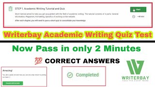 Academic writing tutorials and Quiz  Writerbay quiz test answers  FKB Motivation [upl. by Auroora640]