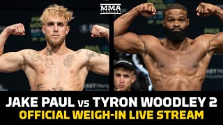 Paul vs Woodley II Official WeighIn Live Stream  MMA Fighting [upl. by Marcelline]