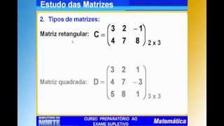 Ensino Médio  Matemática  Estudo das Matrizes [upl. by Montgomery770]