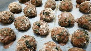 POLPETTE DI CARNE Macinata E SPINACI Ricetta Al Forno  Come Si Fanno Le SPINACINE Fatte In Casa [upl. by Ydnagrub]