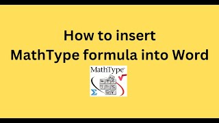 How to insert MathType formula into Word [upl. by Aciretnahs]