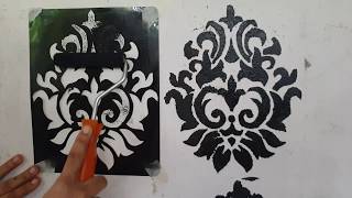 DIY stencil making at home ll wall painting ideasusing old xray or files [upl. by Morten]