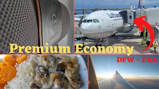 Lufthansa PREMIUM Economy  Flight Review  Airbus A330  DFWFRA [upl. by Burwell]