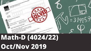 O level Math D 4024 Oct Nov 2019 Paper 22 [upl. by Neetsuj]