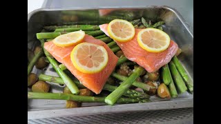 Zalm uit de oven met groene asperges en krieltjes [upl. by Ynnub641]