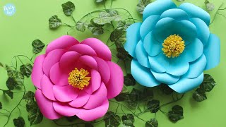 Como hacer flores de papel 🌸 Gigantes medianas o pequeñas SUPERTIPS y MOLDES  Partypop DIY🎉 [upl. by Ecikram]