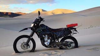 Solo Desert Riding on the KLX300 Top Speed Run and Dune Riding [upl. by Esnohpla738]