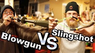 Blowgun Vs Slingshot Over A Game Of PIG  Slingshot Versus Ep 1 [upl. by Eiramanit52]