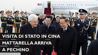 Arrivo del Presidente Mattarella all’aeroporto di Pechino [upl. by Anawot694]