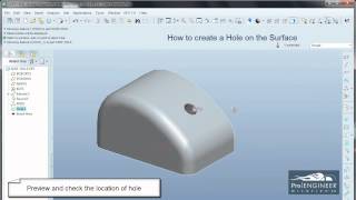 ProE Tutorial How to create a Hole on any Surface [upl. by Connelly]