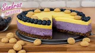 Blaubeer Mango Torte mit Amarettini  ein Hingucker  fruchtig und unglaublich lecker  ohne Backen [upl. by Luamaj444]