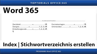 Index  Stichwortverzeichnis erstellen ganz einfach  Word 365 Tutorial [upl. by Yerroc]