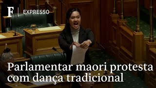 Parlamentares maori fazem dança tradicional em sinal de protesto na Nova Zelândia [upl. by Immanuel]