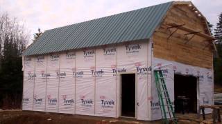 Garage Build  Day 10 Roofing the lower hip and Tyvek paper [upl. by Saul]