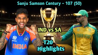 IND vs SA Highlights  1st T20 2024  Sanju Samson 107 50  India vs South Africa [upl. by Pansir]