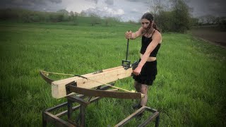 How to make a truck leaf spring ballista crossbow [upl. by Euqinom938]