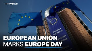 EU marks Europe Day one month ahead of crucial bloc elections [upl. by Swec651]