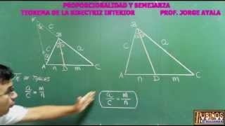 EL TEOREMA DE LA BISECTRIZ INTERIOR EN PROPORCIONALIDAD  DEMOSTRACION [upl. by Leviram]