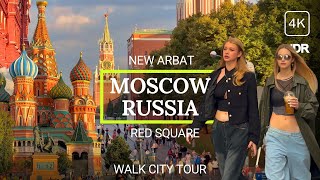 🔥 How live in Russia 2023 Moscow City Walk Tour New Arbat to Red Square 4K HDR [upl. by Aushoj]