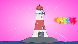 How to Color Peppa Pig Light House coloring video drawtube28 [upl. by Nahk]