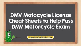 DMV Motorcycle License Cheat Sheets to Help Pass DMV Motorcycle Exam [upl. by Reagen928]