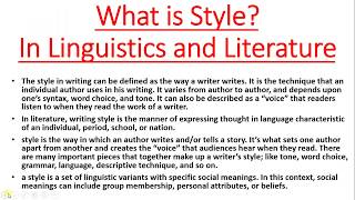 What is Style  Explanation  In Urdu and Hindi  Types  Notes Eg  Literature  Linguistics [upl. by Welker379]