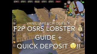 OSRS F2P Lobster Fishing Guide  Quick Deposit [upl. by Yesiad631]