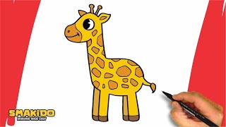 How to Draw Giraffe For Kids and Beginners  Easy Giraffe Drawing Step by Step Tutorial [upl. by Low]